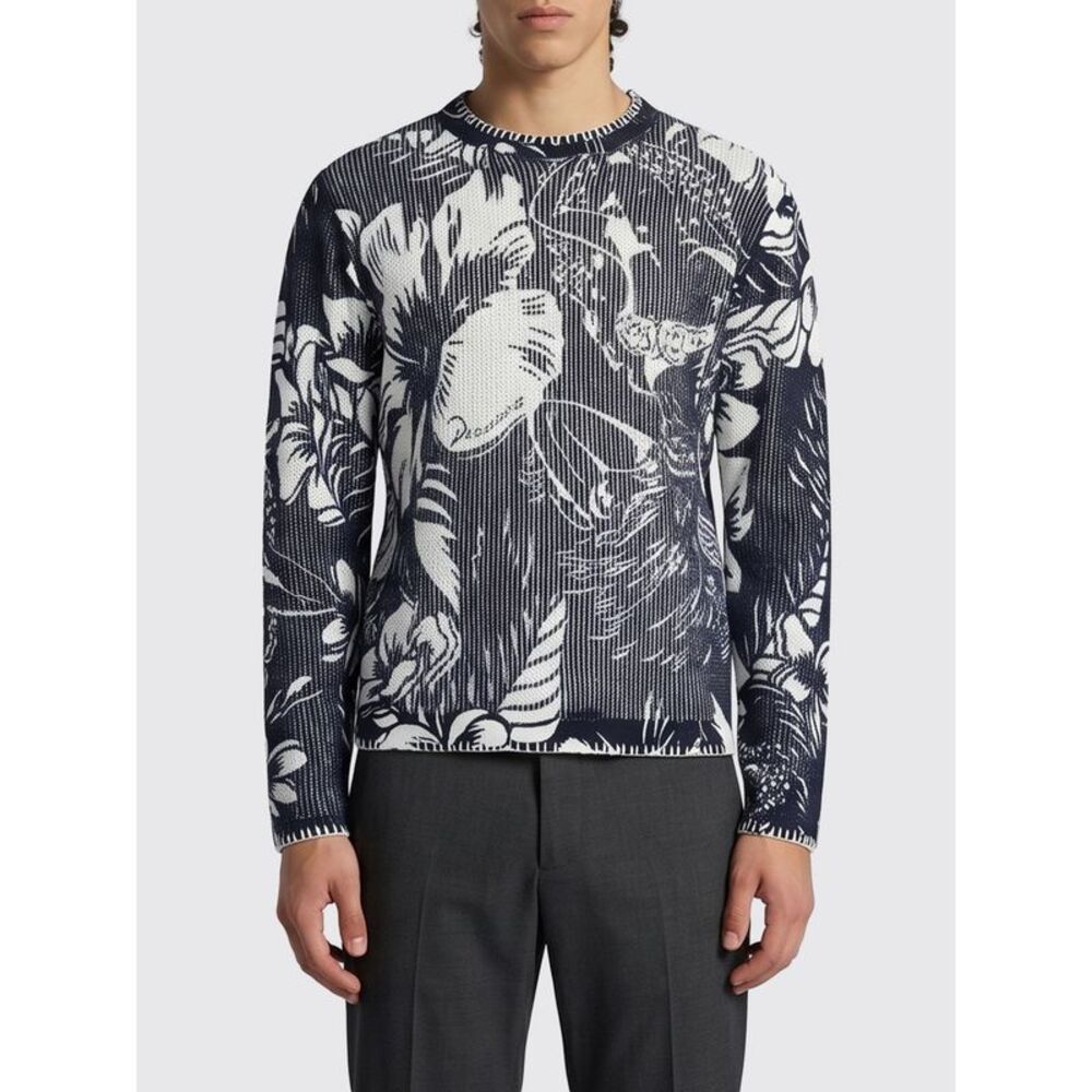 Dsquared2 Men Dancing Flowers Floral Print Cotton Crewneck Jumper By Dsquared2